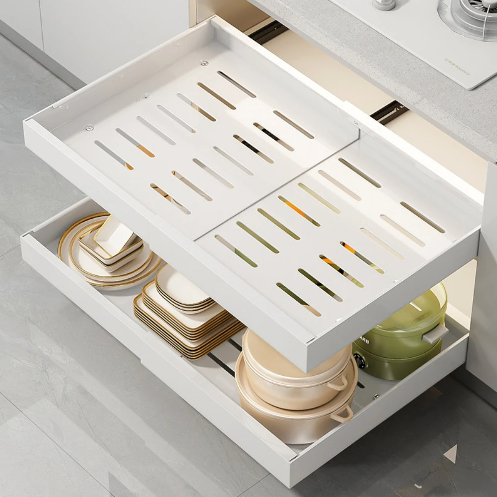 Spice Box Storage Rack Scalable Pull-Out Drawer Type Storage Tray Kitchen Drawer Types Storage Trays Kitchen Cabinets Organizer