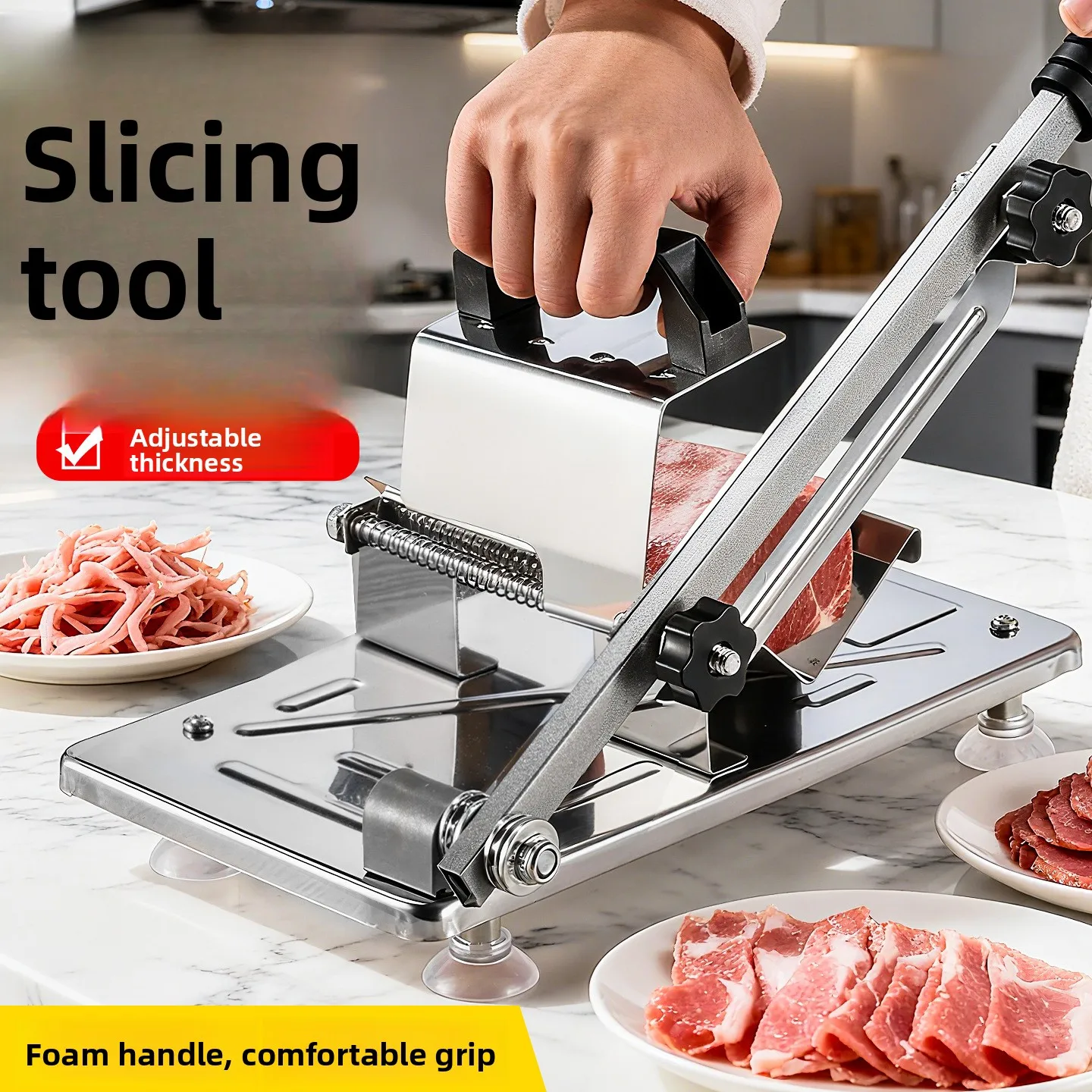 

Многофункциональный слайсер с регулировкой толщины нарезки – для мясных рулетов и картофельных ломтиков