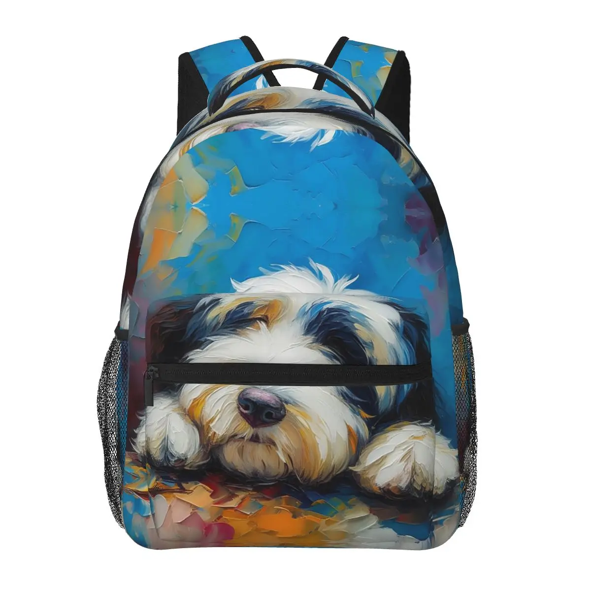 An Old English Sheepdog Charm Backpacks Boys Girls Bookbag Students School Bags Travel Rucksack Shoulder Bag Large Capacity