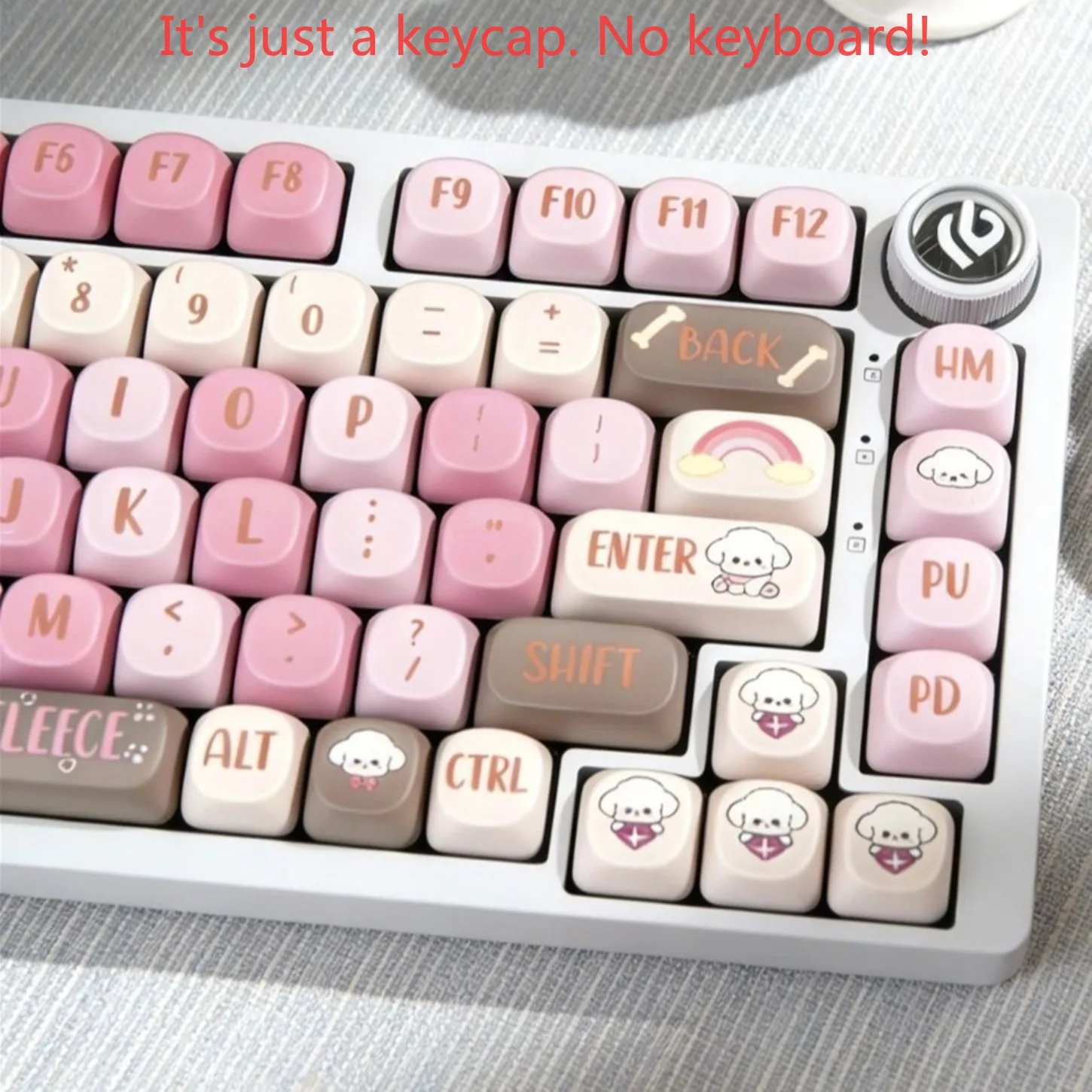 Evil Fleece Theme MOA Profile Keycaps 108 Keys PBT Material Compatible with 68/75/98 Layout Mechanical Keyboard