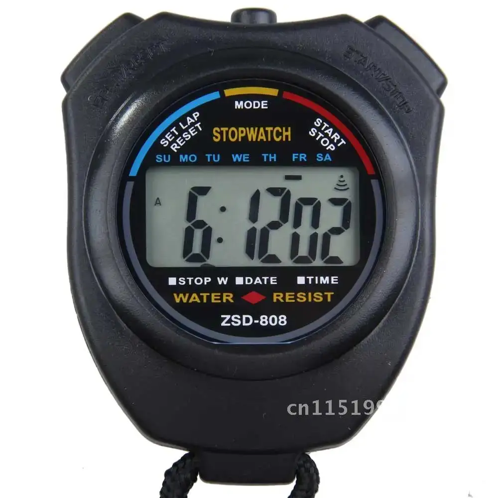 New Classic Waterproof Digital Professional Handheld LCD Handheld Sports Stopwatch Timer Stop Watch With String For Sports