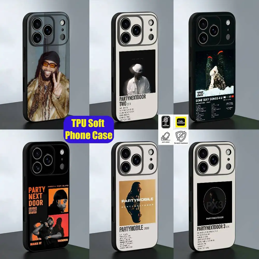 

For Singer P-PartyNextDoor Phone Case iPhone 15,16,12,14,13,11,17,Pro,Max,Plus,E,Air,Mini Custom Black Cover
