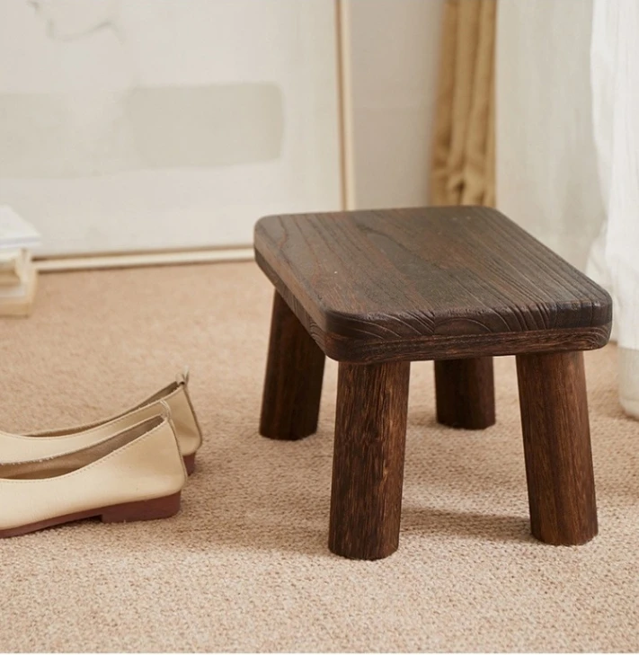 

Мебель для квартиры: Табурет из массива дерева, низкий стульчик для гостиной, подставка для ног, табурет для обуви, для патио, спальни, школы, квадратный стул