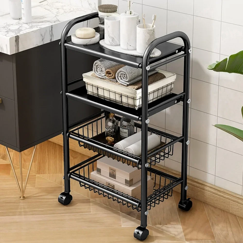 Floor Standing Vegetable Basket Multi-storey Portability Carbon Steel Material Storage Basket Multi-function Fruit Storage Rack