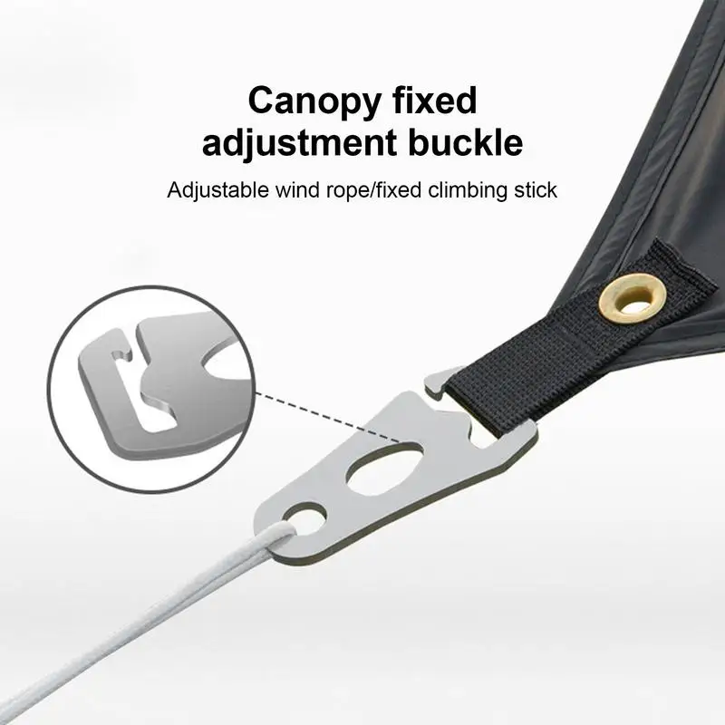 Adjustable Camping Tent Cord Rope Buckle Stainless Steel Rope Tensioner Fastener Kit Outdoor Camping Tents Securing Accessories