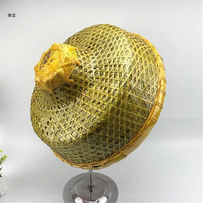 X5QE Farmer Fishing Hat Sunshade Rainproof HandWoven Adult Travel Straw Hat