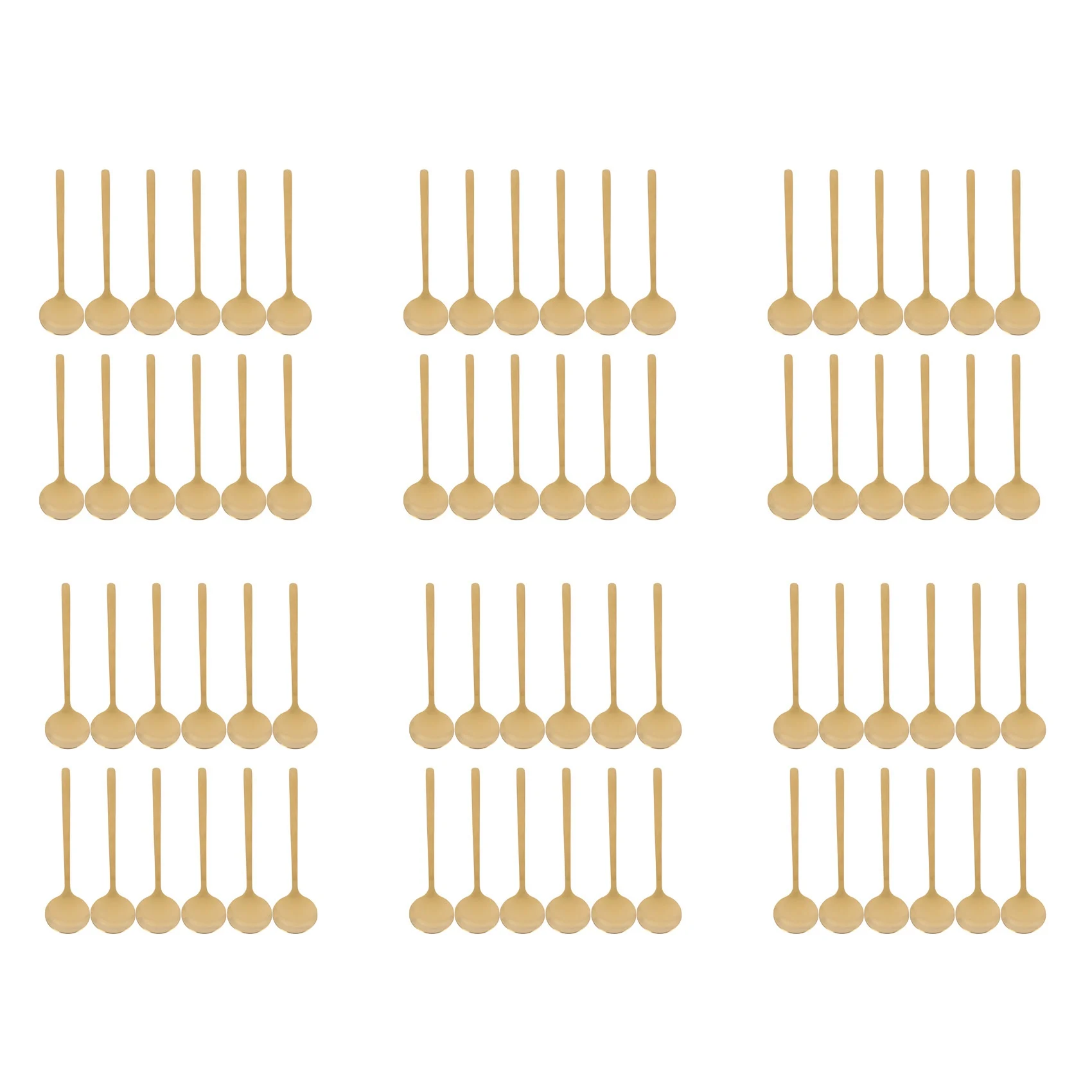 AB13-72Pcs Round Shape Coffee Spoon Stainless Steel Mini Teaspoons Sugar Dessert Spoon Ice Cream Soup Spoon Kitchen (Gold)