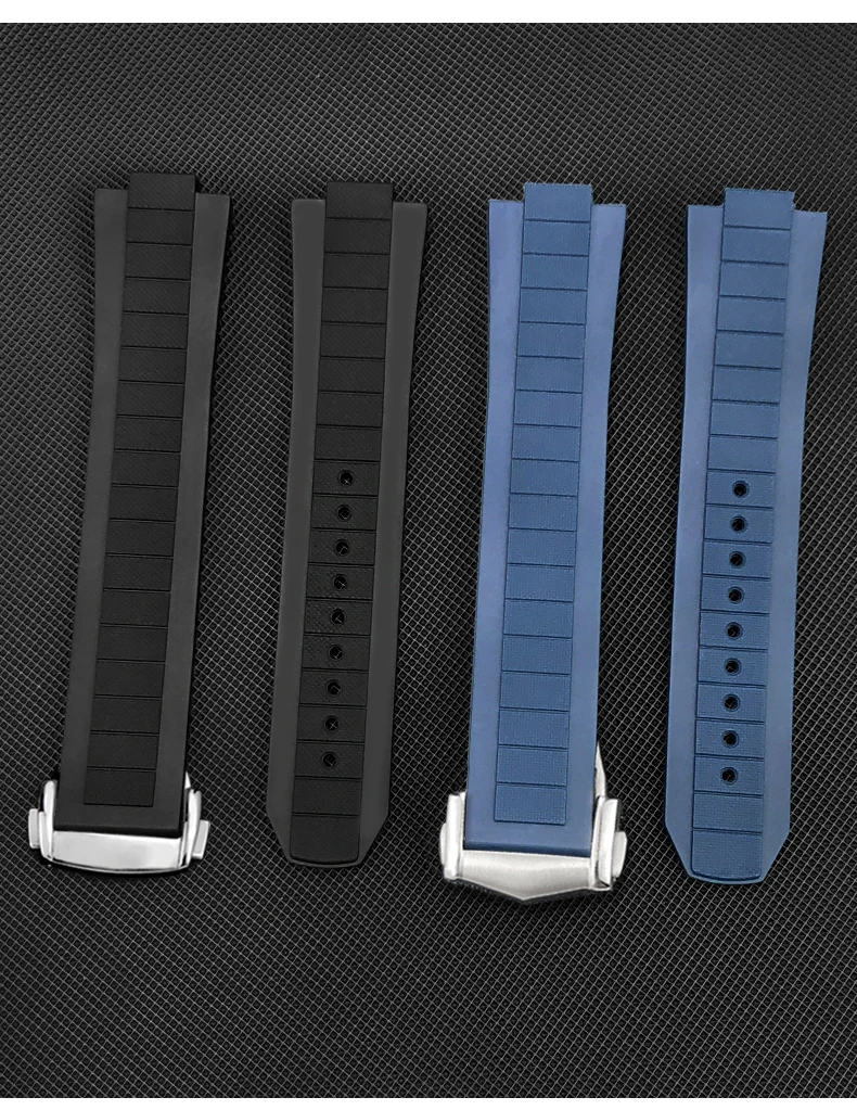 Convex 10mm X 21mm Rubber Silicone Watch Strap for New Omega Seamaster Planet Ocean 600M 217.32 Orange Blue Black Soft Watchband