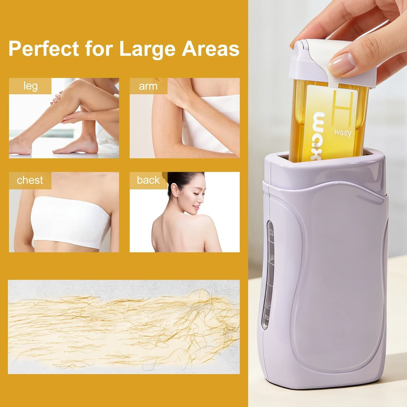 Electric Waxing Warmer for Hair Removal Portable Salon Hot Melt Hard Wax Warmer Home Wax Heaters Suitable for Both Men and Women - view 6