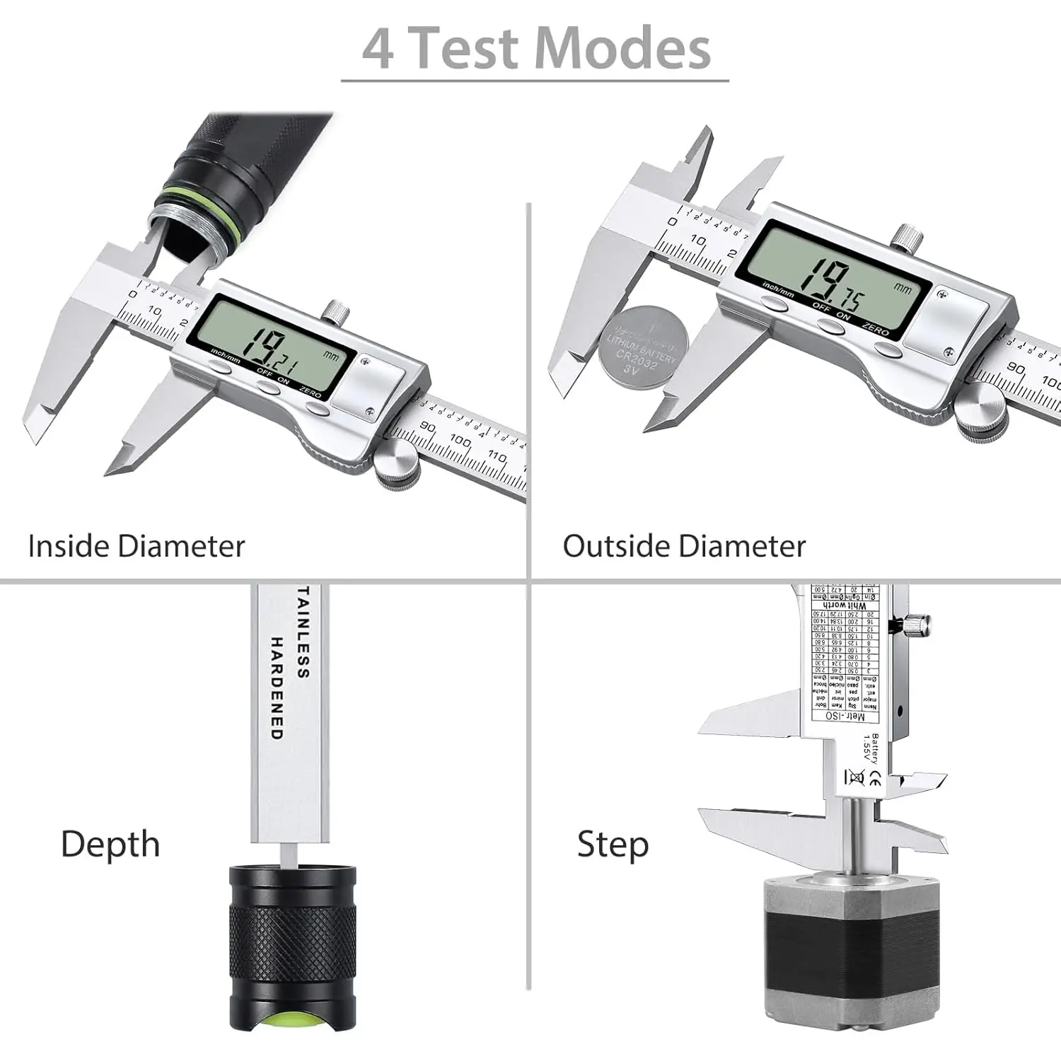 Digital Vernier Caliper 6Inch Stainless Steel Electronic Caliper Inch/mm Conversion Measuring Tool for Length Width Depth Inner