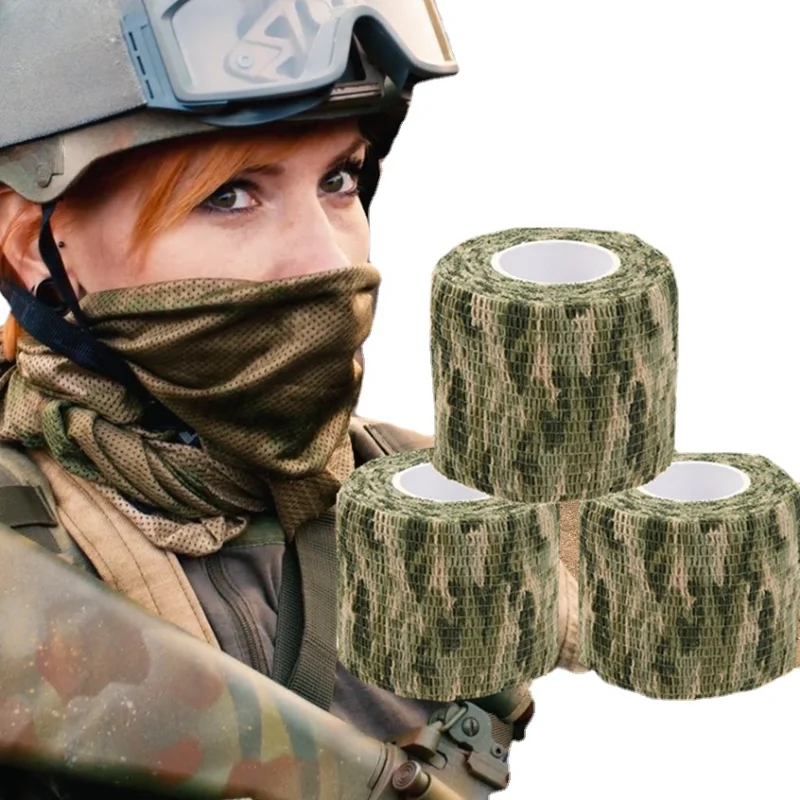 

1 Roll 5cm*4.5m Camo Wound Dressing Tape Strips Patches Sports Travel Portable Skin Plasters Camouflage Tape