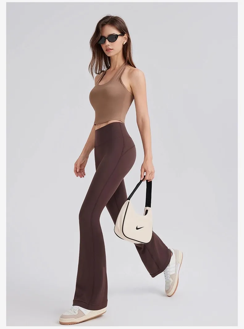 Modische Casual Streetwear Damen Schlaghose mit hoher Taille, elastisch, hüftformend, schlankmachend, atmungsaktiv, für Laufen, Sport, Radfahren, Pilates. – Detail 15
