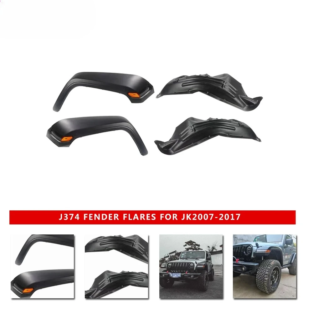 عجلة الحاجب JK تغيير JL الجبهة الحاجب درابزين مضيئة الجبهة واقي من الطين ABS ل Jee P W Rangler JK 2007-2017 J374 1 زوج