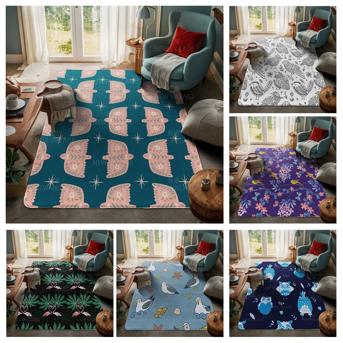 House entrance carpet Home door mat Room Bath Foot bathroom non-slip Kitchen water absorption rugs Modern Nordic cute animal