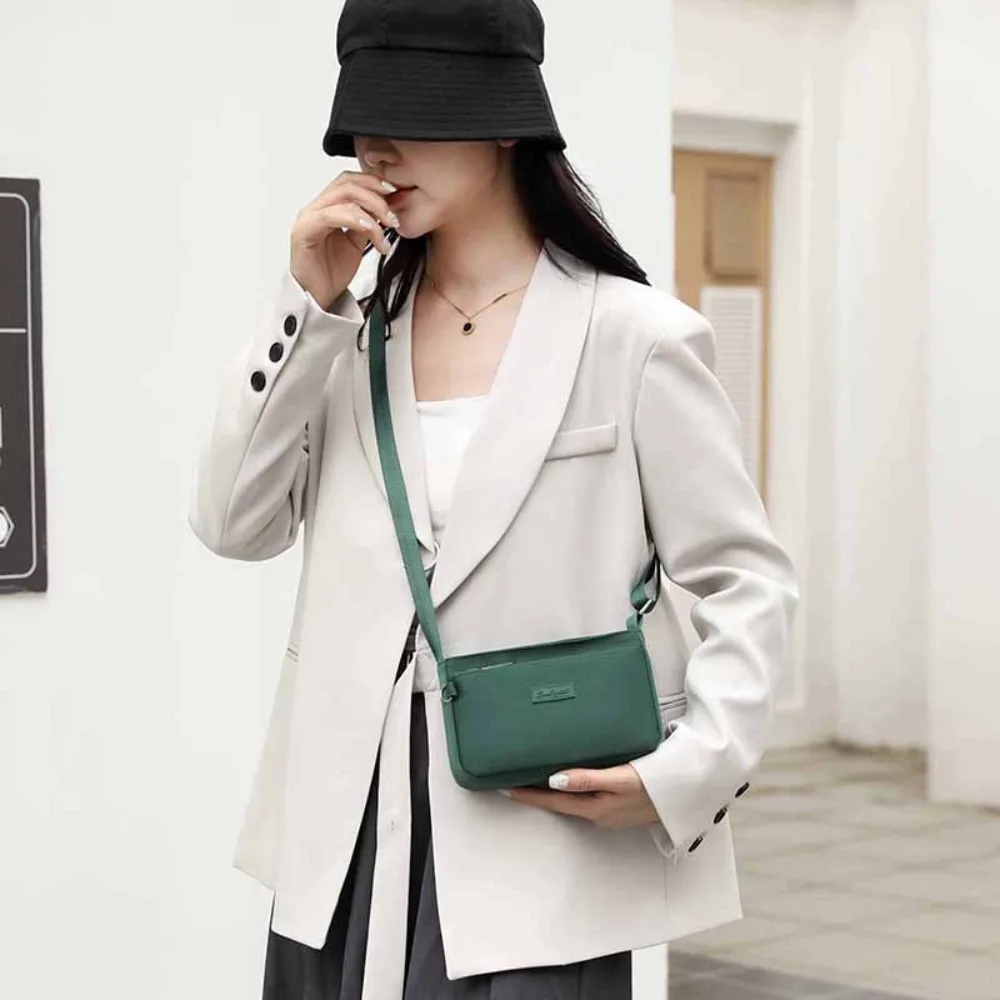 

Adjustable Strap Nylon Square Bag Soft Japanese Style Large Capacity Shoulder Bag Portable Anti-splash Water Casual Women Pouch