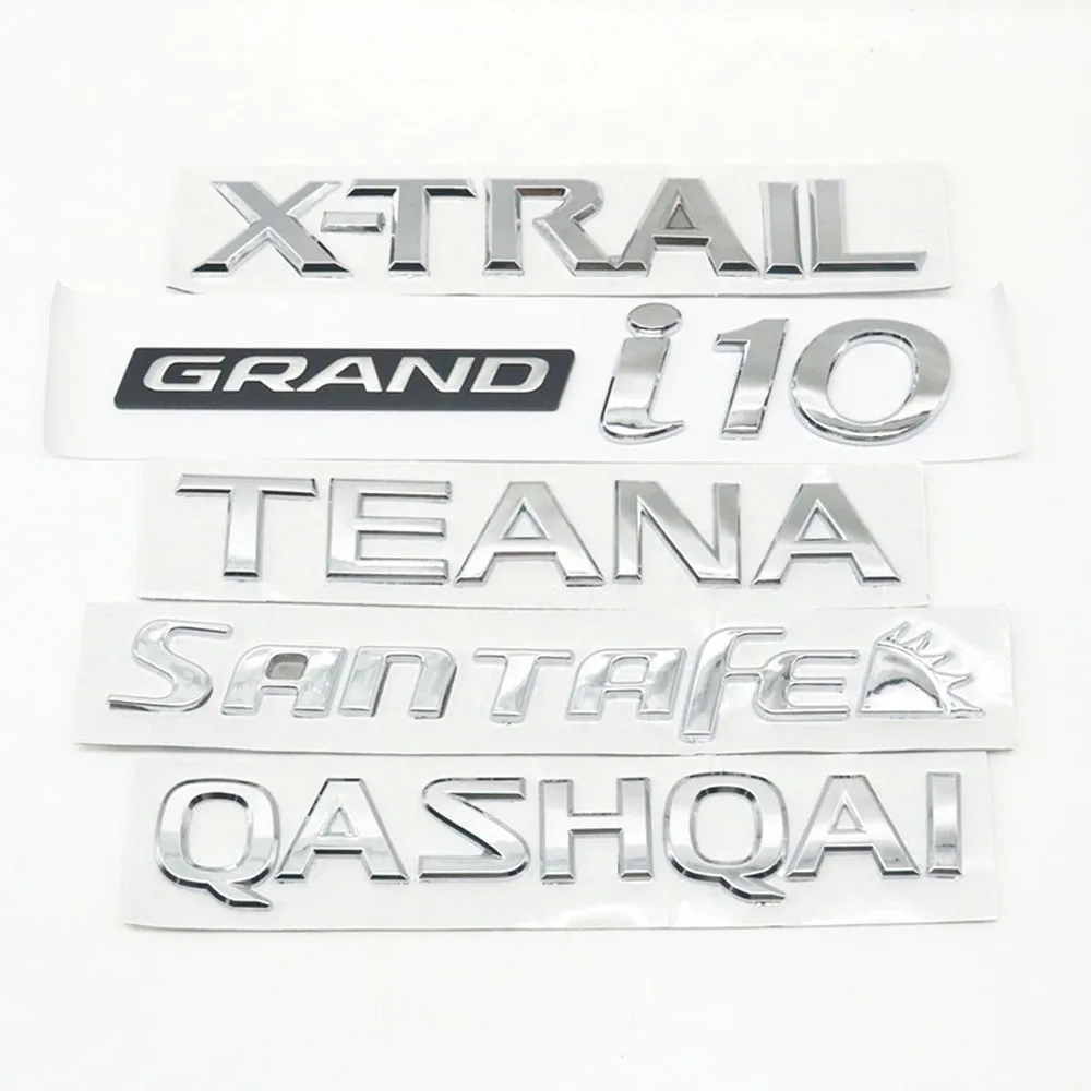 Aufkleber für den hinteren Kofferraum, Buchstaben, Wörter, Logo, Namensschild, Styling-Aufkleber für X-trail Qashqai Santafe Grand i10 Teana Santa Fe