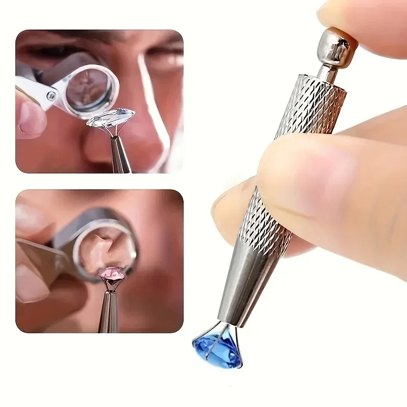 4-Prong Gemstone Gripper - Professional Jewelry Tweezers Tool for Loose Diamond Grabbing & Jewelry Appraisal Assistance