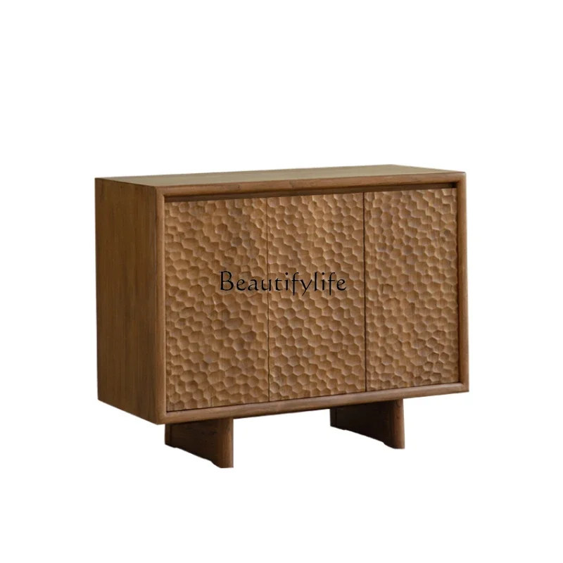 

ls 04Teak side cabinet\ Medieval retro style all solid wood living room locker