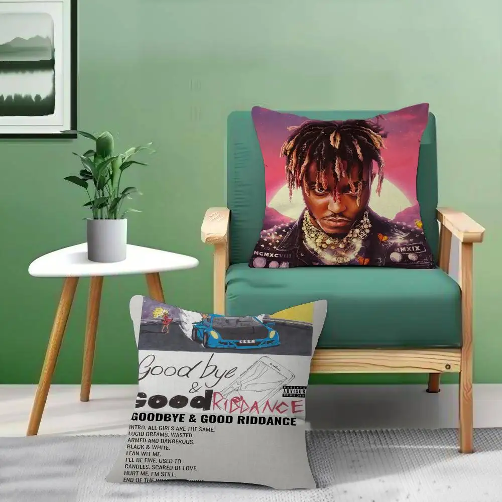 J-Juice WRLD Rap Singer Music Album Decorative Room Aesthetics Pillow Case Home Decor Bedroom Sofa Bed Couch Pillow Cover 45x45 - zdjęcie 1