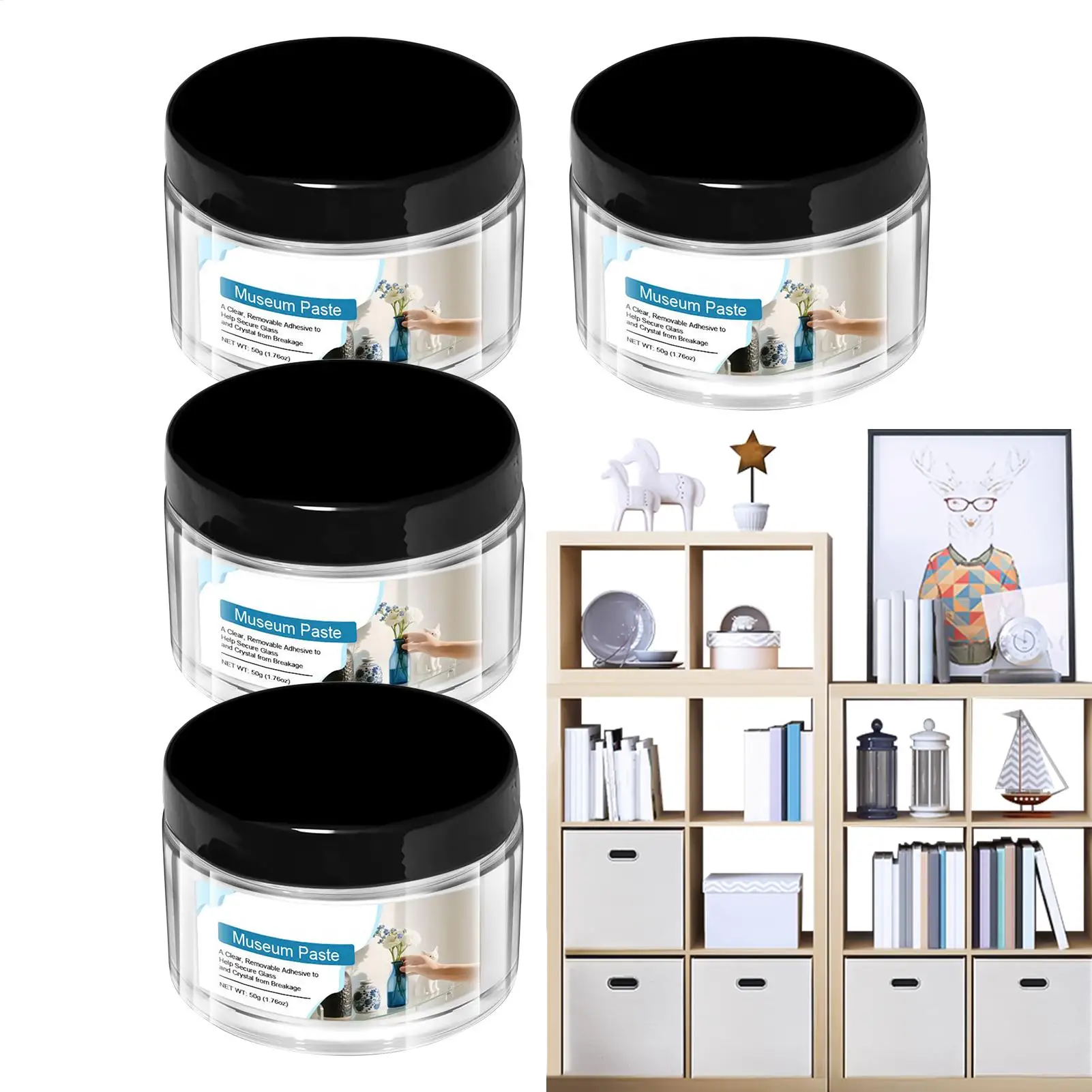 박물관용 투명 전시 젤 50g 탈착식 접착제 재사용 가능한 투명 장착 퍼티 진동 방지 전시용 세라믹 풍선