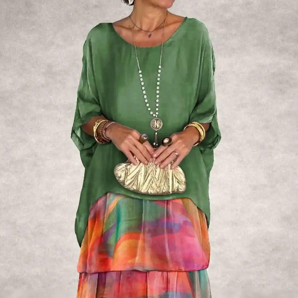 เดรสยาวผ้าชีฟองโบโฮสำหรับผู้หญิง Sablon Bunga หรูหราสำหรับ2024ฤดูใบไม้ผลิคอกลมชุดกระโปรงเค้กแขนค้างคาวครึ่งชุดกระโปรงสวมหัว