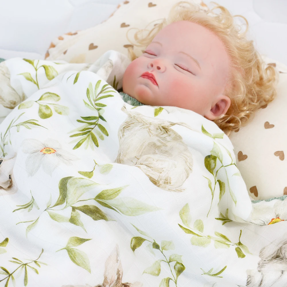 Kangobaby #My Soft Life# New Thickened Bamboo Cotton Baby Muslin Swaddle Blanket Breathable Newborn Quilt Infant Bath Towel