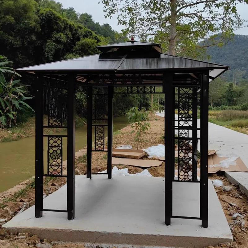 Terrace four corners gazebo outdoor leisure courtyard awning outdoor galvanized tent rainproof