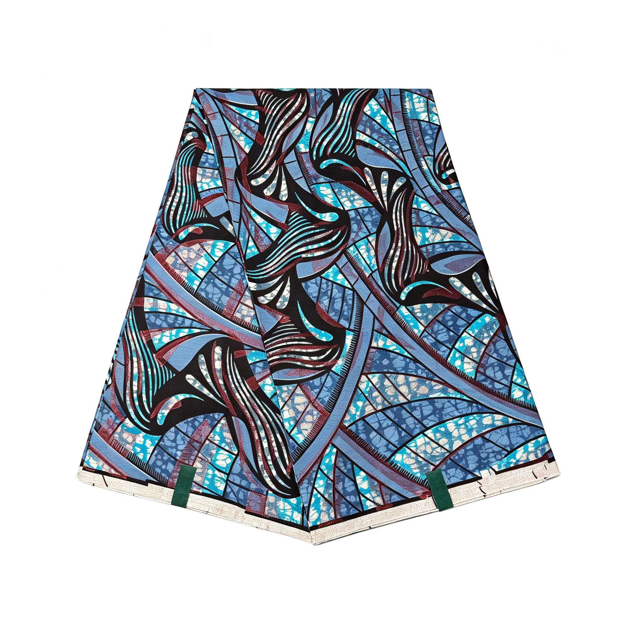 Luxury Golden Glitter African Ankara Wax Fabric 100% Cotton Blue Geometric Print Pagne Hollandais Batik Cloth For Women Dress Se view 6