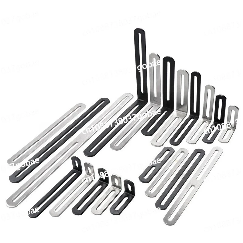 Stainless steel thickened adjustment angle code long hole double head movable 90 degree right angle fixed connector