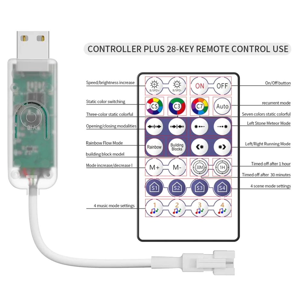 WIFI SPI LED Strip Light Controller Smart Lights Dimmer Work with Alexa Google Home SupeLife APP for WS2812 WS2811 Pixel lights