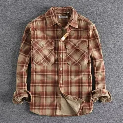 Men Shirt Shirt Men Plaid Shirt Washed Corduroy Comfortable All Match Tide Coat Daily For Men Widely Applicable