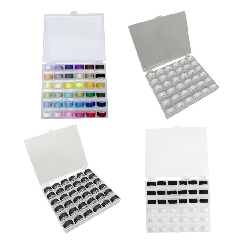 38Pcs Pre-Wound Bobbins Thread Set, Sewing Machine Thread Bobbins with Case, 0.45''x0.79'' Bobbins