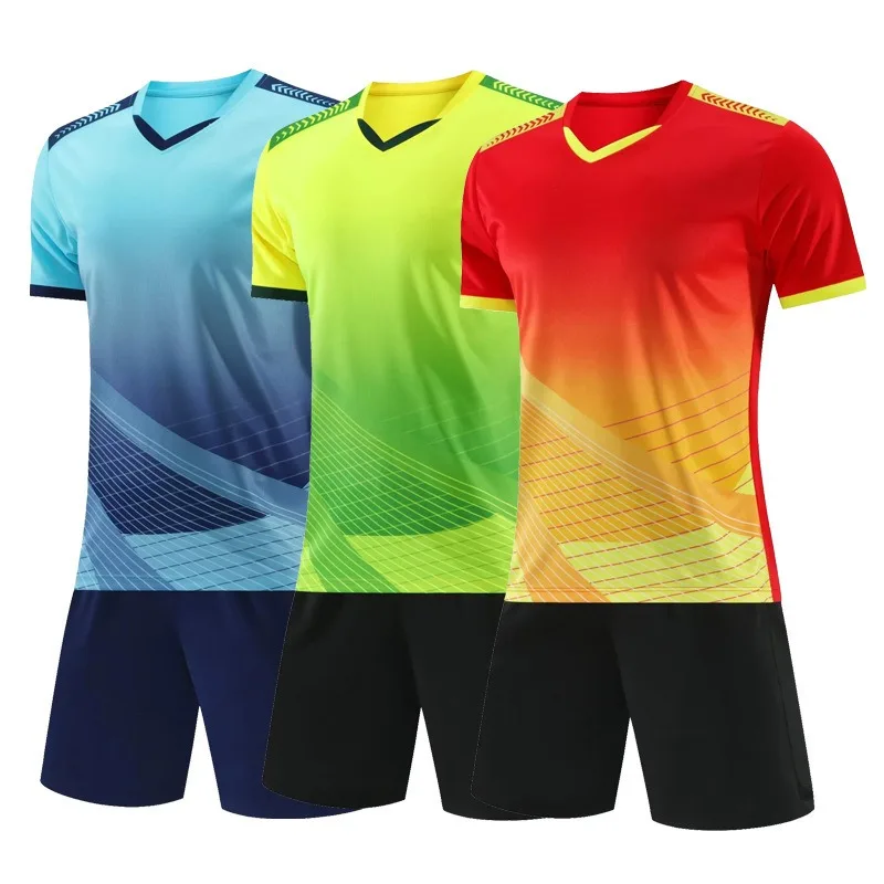 Jersey Football Uniform Football Training Jersey Green Clothes Adults Kids Soccer Clothes Sets Short Sleeve Can Be Customized
