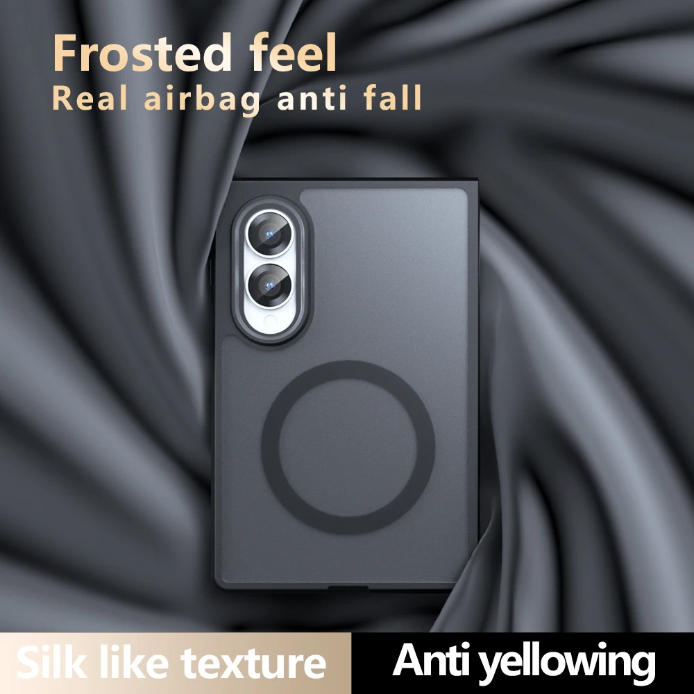 For Samsung Galaxy Z Fold 8 Case Magnetic Semi-transparent Simple Frosted Texture Cover For Samsung Z Fold 8 Shockproof Funda