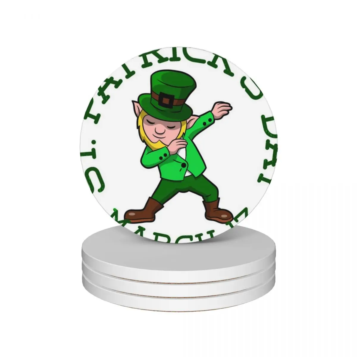 

blonde dabbing leprechaun Ceramic Coasters (Set of 4) for drinks aesthetic set cute plate Coasters