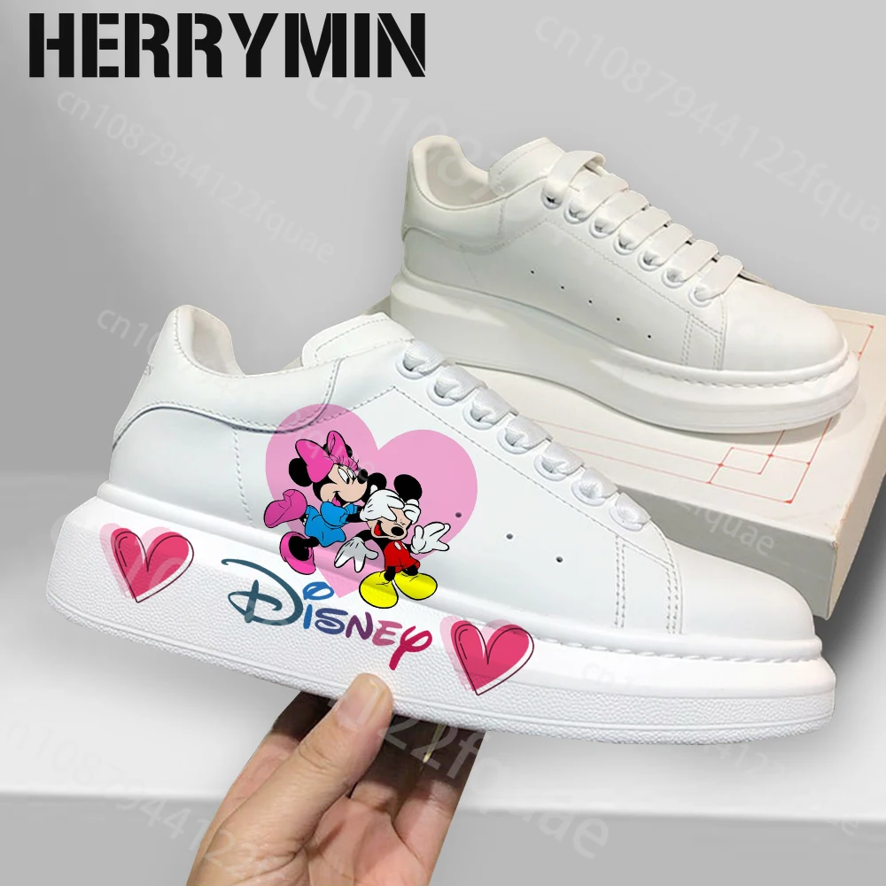 Mickey minnie buty dla par moda mężczyźni kobiety obuwie męskie platformy pasujące buty rodzinne trampki mieszkania 3D graffiti