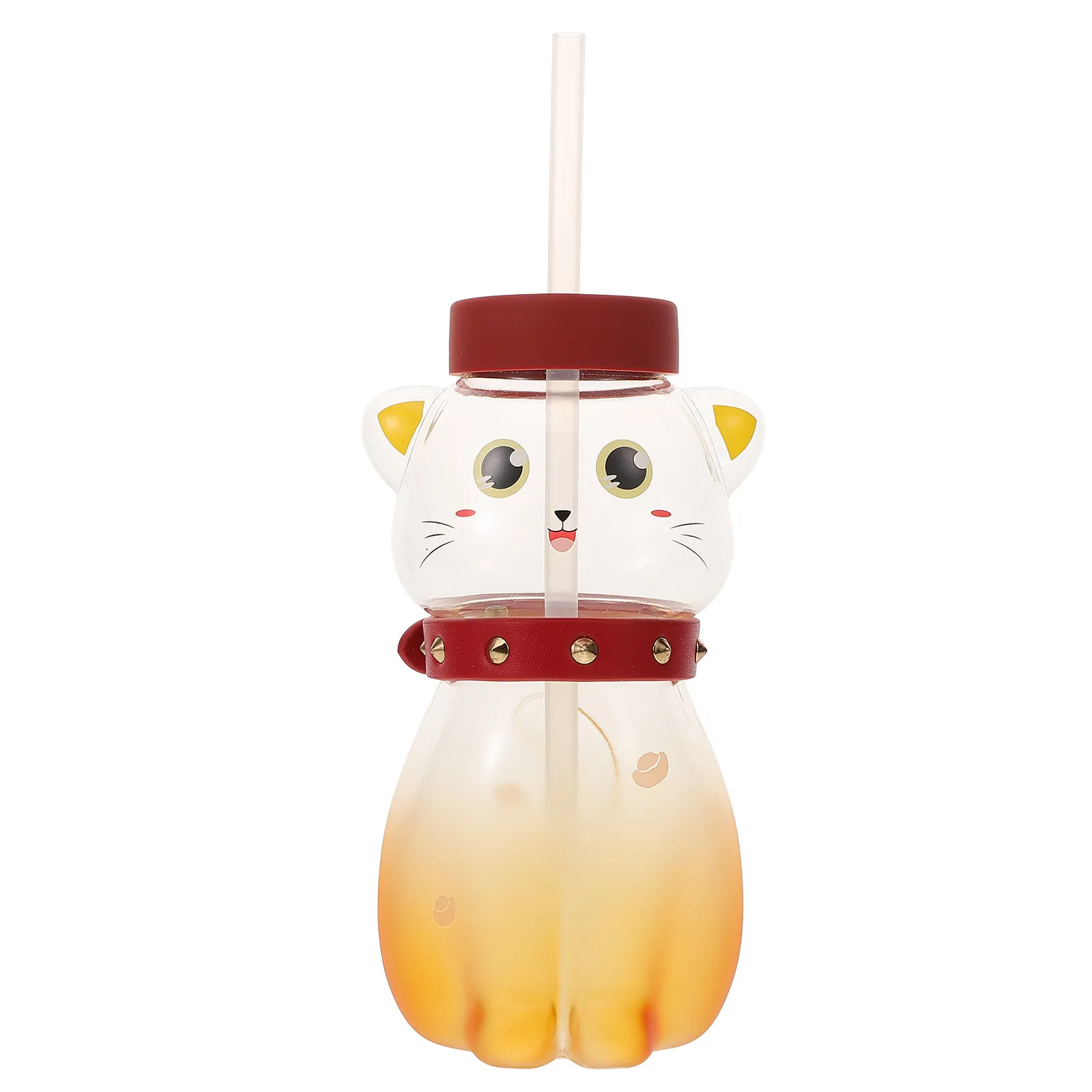 うさぎ型のかわいいガラス製水筒、ストロー付き、女の子、子供向け、再利用可能、保温保冷、携帯用、家庭、旅行用