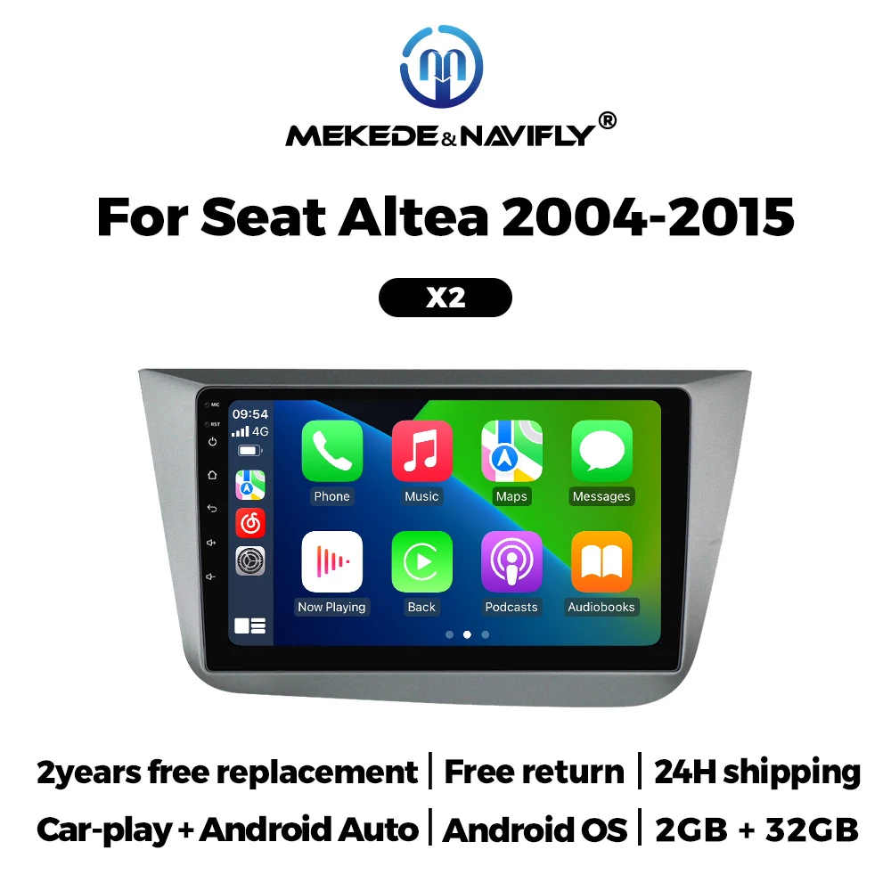 MEKEDE 9'' Android Car Radio Screen For Seat Altea XL Toledo 2004-2015 Multimedia Player GPS Navigation CarPlay Auto Stereo WIFI