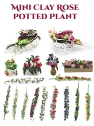 Dollhouse Miniature Fruit Flower Pot Mini Imitation Flower Miniature Flower Accessories Model Toys for Doll House Decoration