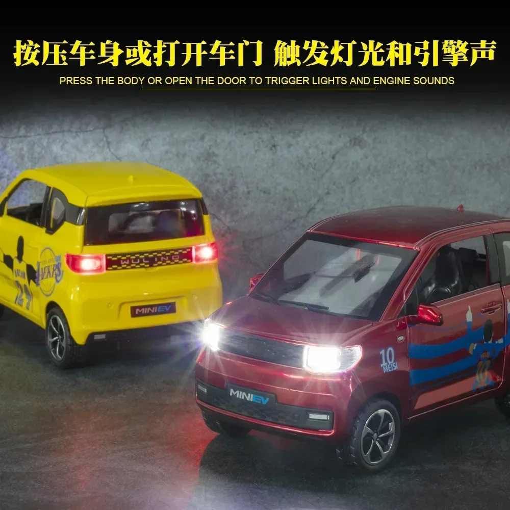 

1:24 WULING HONGGUANG MINI EV Alloy Toy Car Car Diecasts Toy Vehicles Car Model Simulation Toys For BOY Gift