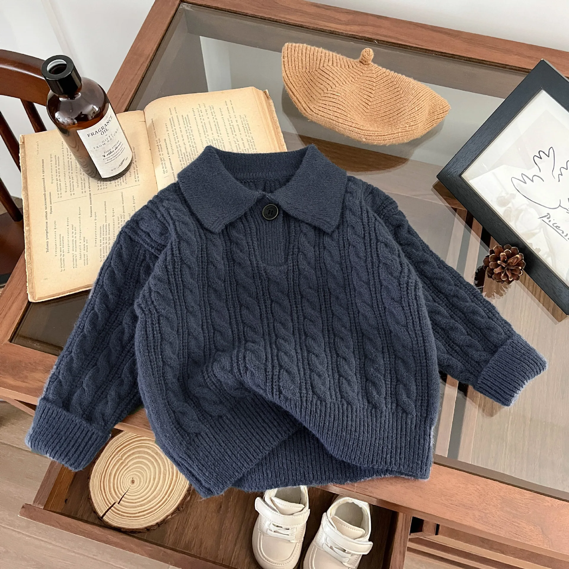 2025 خريف جديد طفل طويل الأكمام متماسكة قمصان بولو الرضع فتاة التلبيب سترة الصلبة الاطفال الفتيان سترة بولو غير رسمية ملابس الأطفال