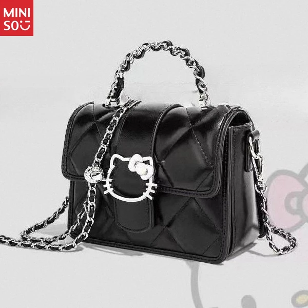 Miniso Hello Kitty Small Square Bag, Unique Chain Strap Crossbody Purse for Women & Girls