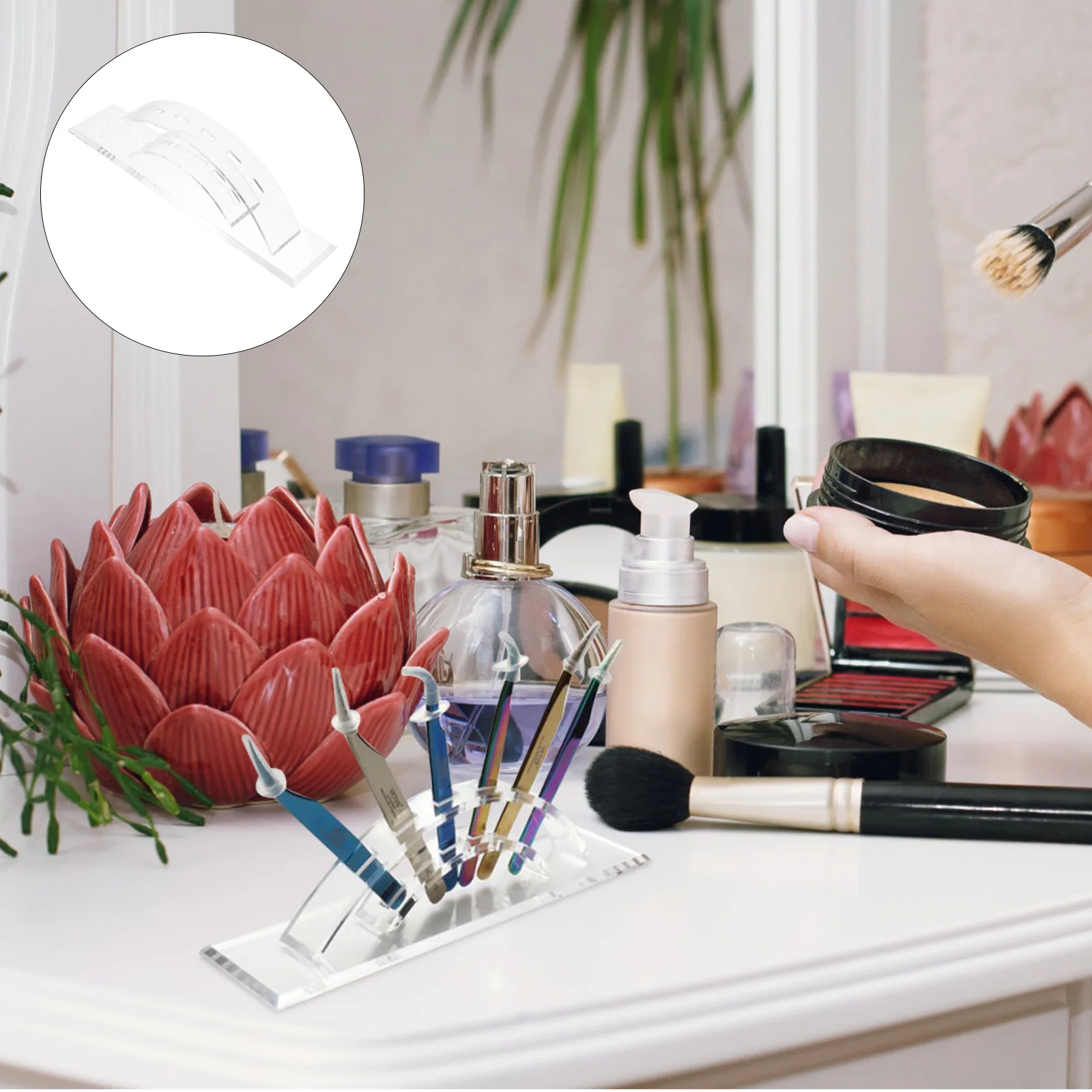 

Eyelash Display Stand Tweezer Storage Stand Acrylic Storage Holder For Salon Nail Art Durable Transparent Organizer