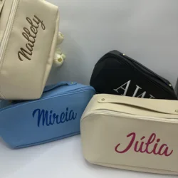 Bolsa de maquillaje con nombre personalizado para mujer, regalo de cumpleaños para novia, bolsa de maquillaje de viaje personalizada, regalo de Navidad para ella