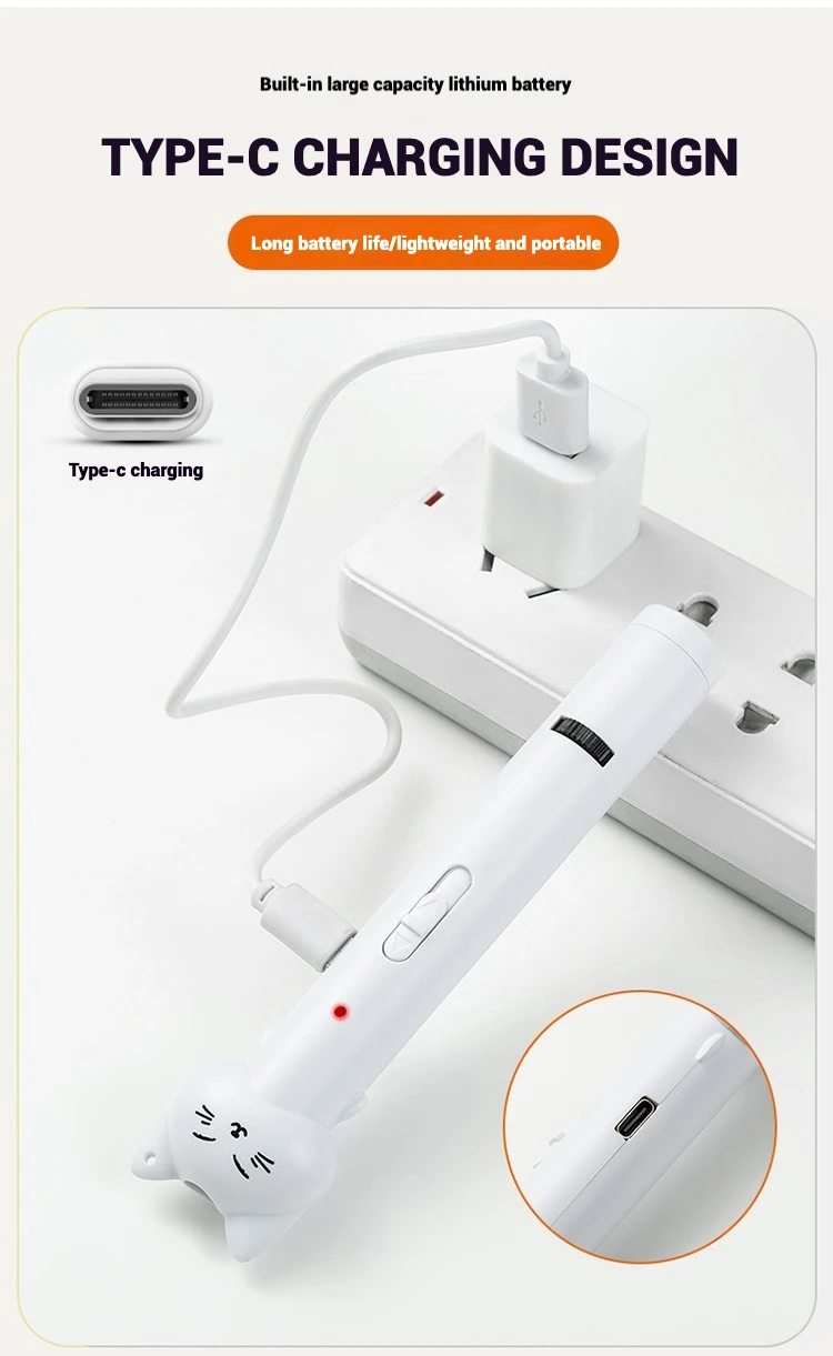 USB Rechargeable Infrared Cat Light Toy – Multi-Pattern Interactive Chase Stick 5