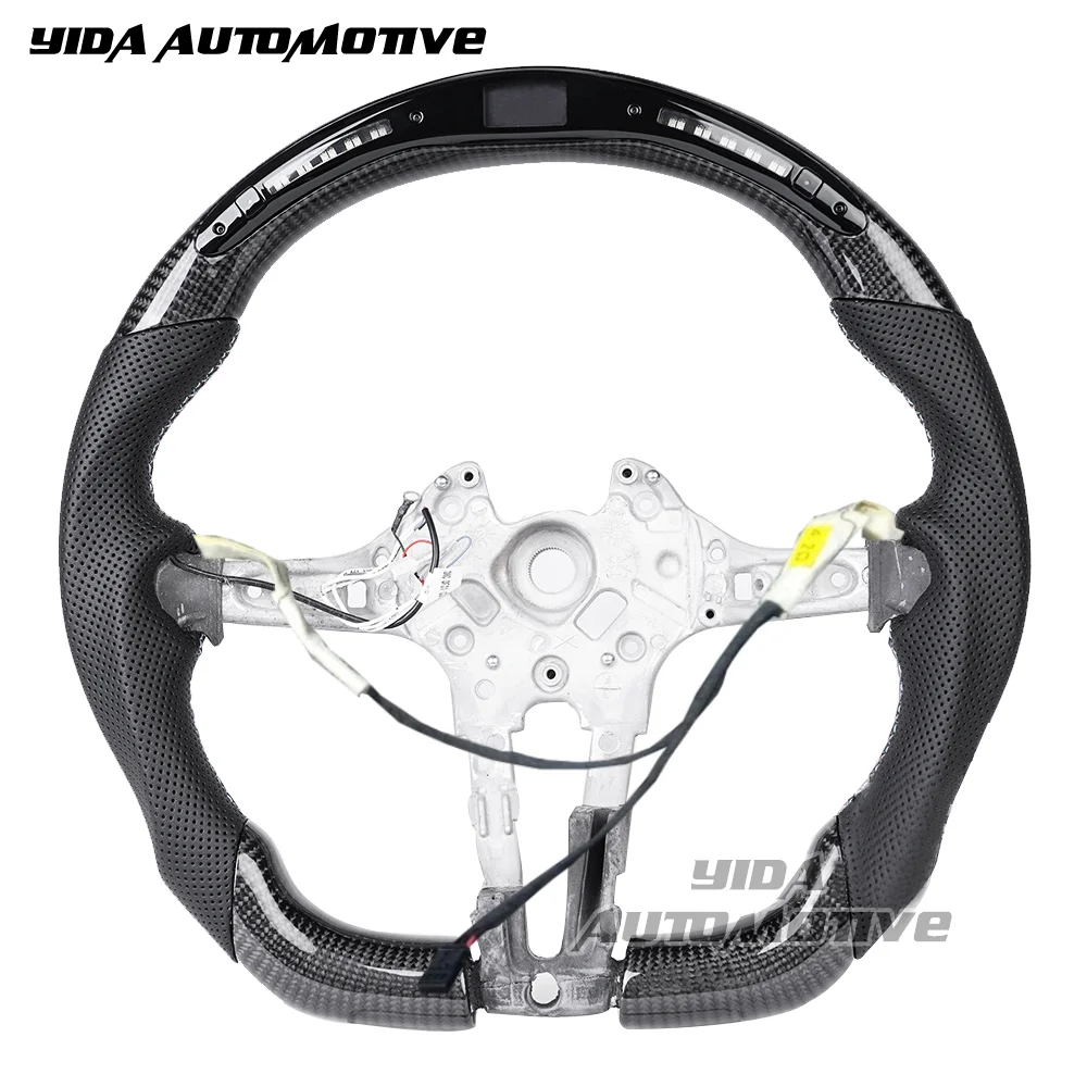 

Custom Heated Car Steering Wheel fit for BMW M2 M3 M4 F20 F80 F87 f30 340i 335i exhaust 2014 LED RPM Carbon Fiber Steering Wheel