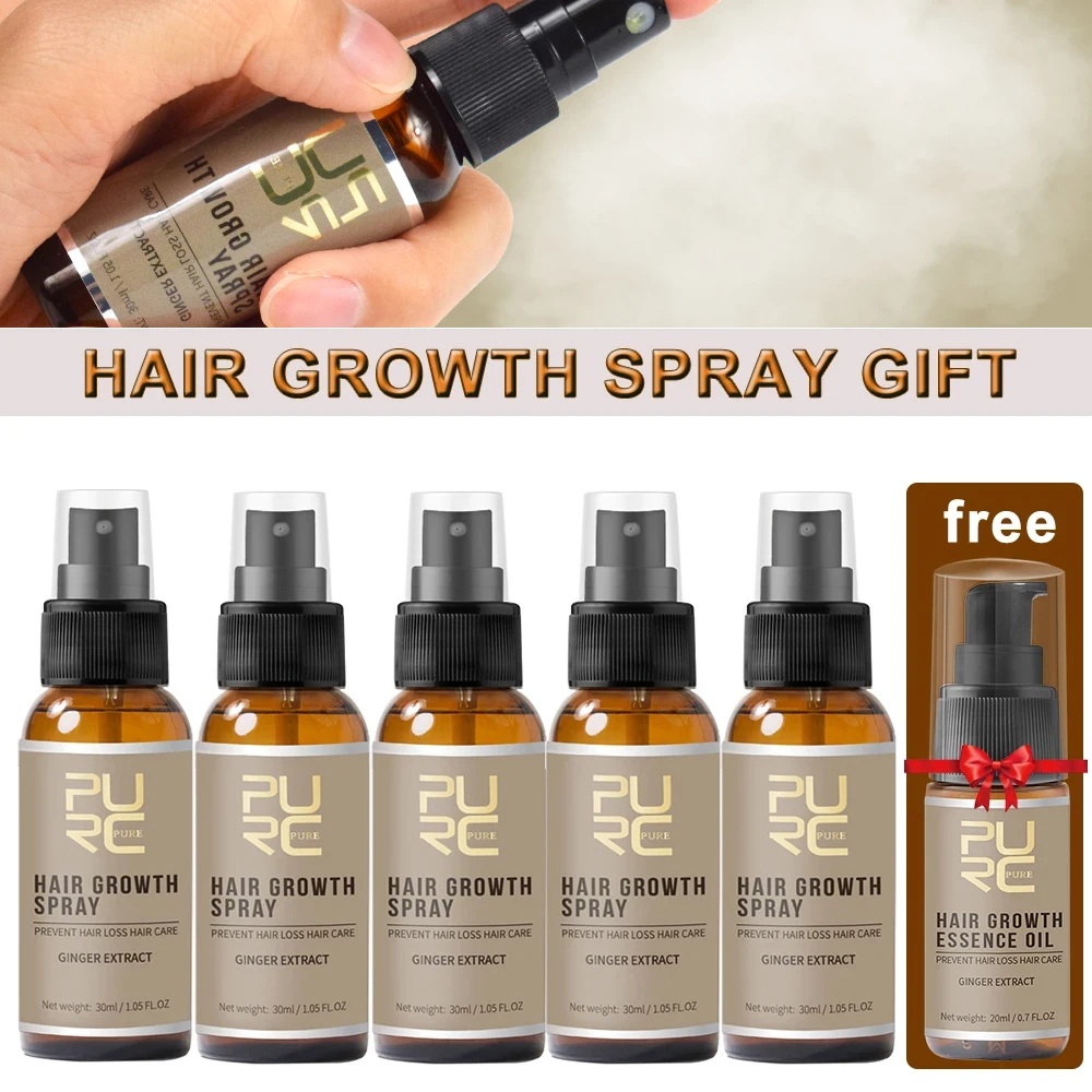 

PURC Fast Hair Growth Oil Spray Hair Loss Scalp Treatment Bald Care Beauty for Men Women Grow Hair Thickening Serum Gift Set