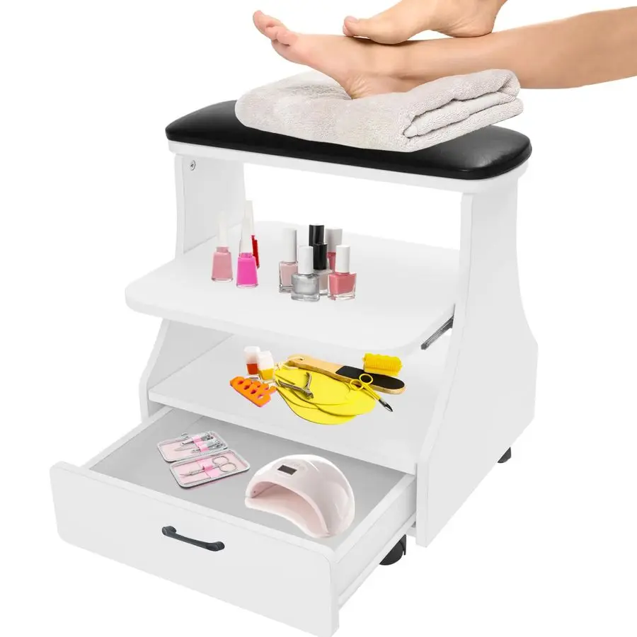 

Pedicure Foot Rest with Wheels, Pedicure Stool, Trolley for Foot Bath, Spa Cart, Nail Stand, Manicure Furniture for Beauty Salon