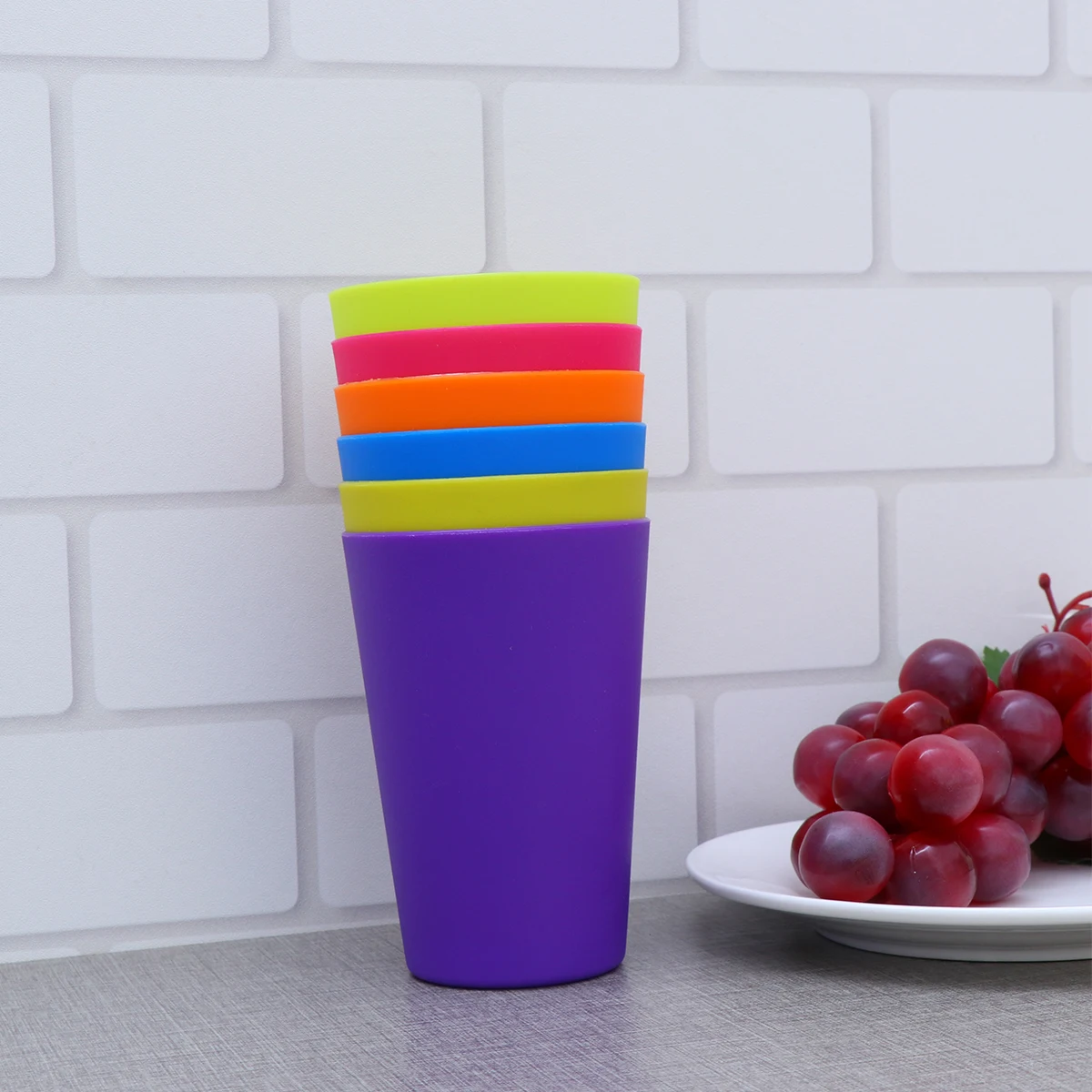 

12pcs Plastic Drinking Thick Stackable Beverage Cups Outdoor Picnic Patio Restaurant Useplastic Party Cups