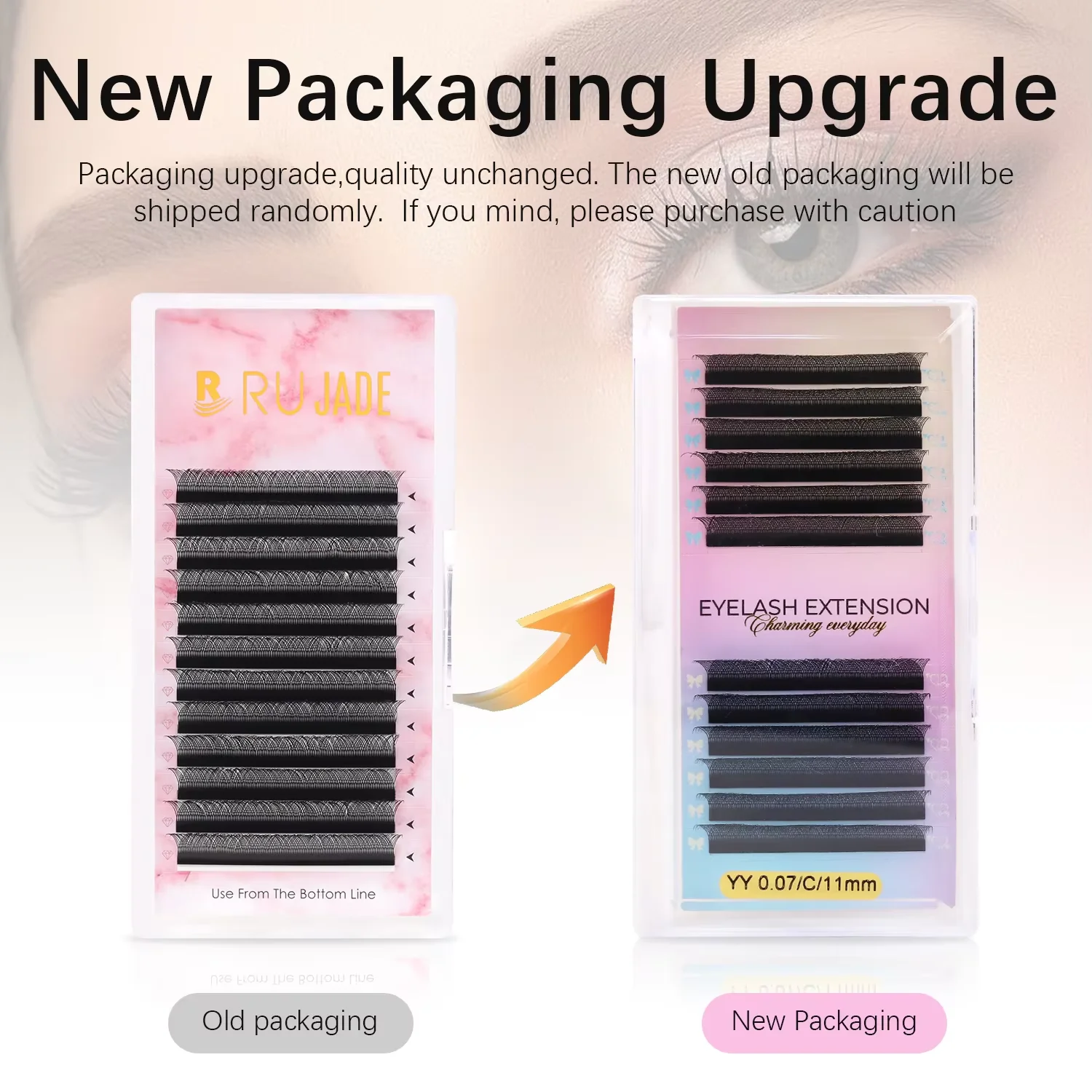 RUJADE L/LU/M Curl YY 3D 4D 5D W extensión de pestañas suave Natural extensiones de pestañas en forma de W imitación visón fácil de abanicar pestañas postizas